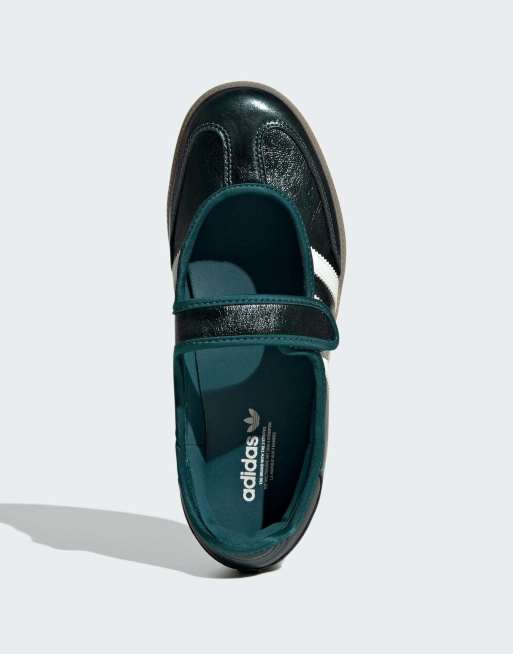 adidas Originals – Samba – Flache Mary-Jane-Schuhe in Grün und Weiß mit Gummisohle, 2 von 4