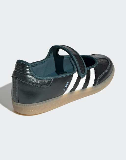 adidas Originals – Samba – Flache Mary-Jane-Schuhe in Grün und Weiß mit Gummisohle, 3 von 4