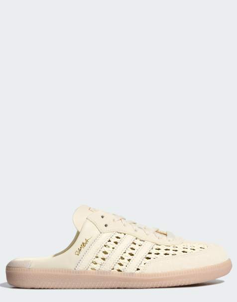 adidas Originals Samba gewebte Mule-Sneaker in Cremeweiß - view 1