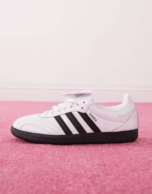 adidas Originals Samba LT patent leather trainers in white and black