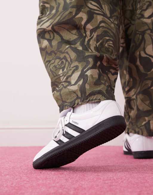 adidas Originals Samba LT patent leather trainers in white and black