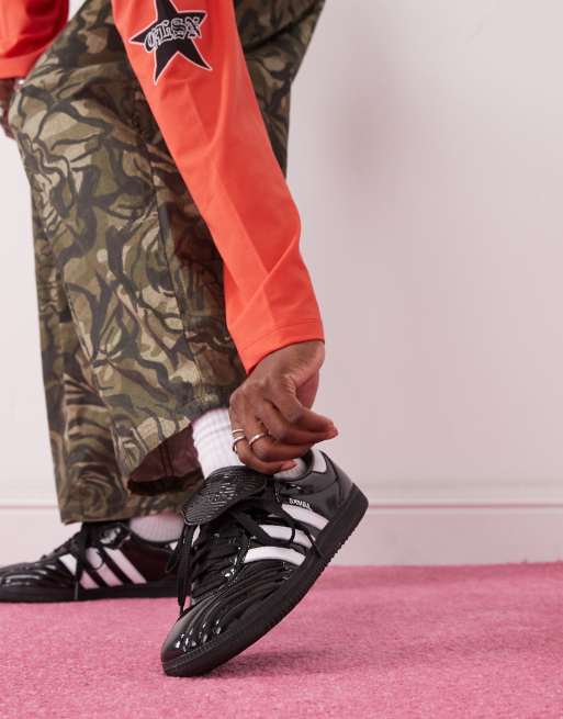 adidas Originals – Samba LT – Svartvita, lackade träningsskor i läder