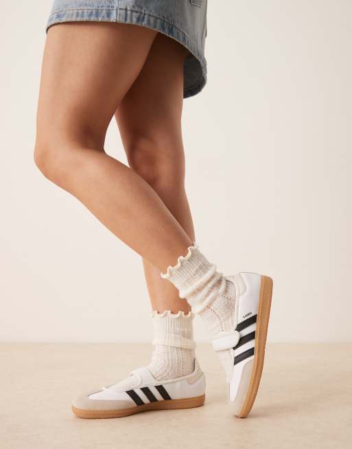adidas Originals - Samba - Hvide og sorte Mary Jane-sneakers