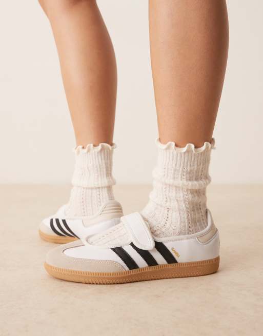 adidas Originals - Samba - Hvide og sorte Mary Jane-sneakers