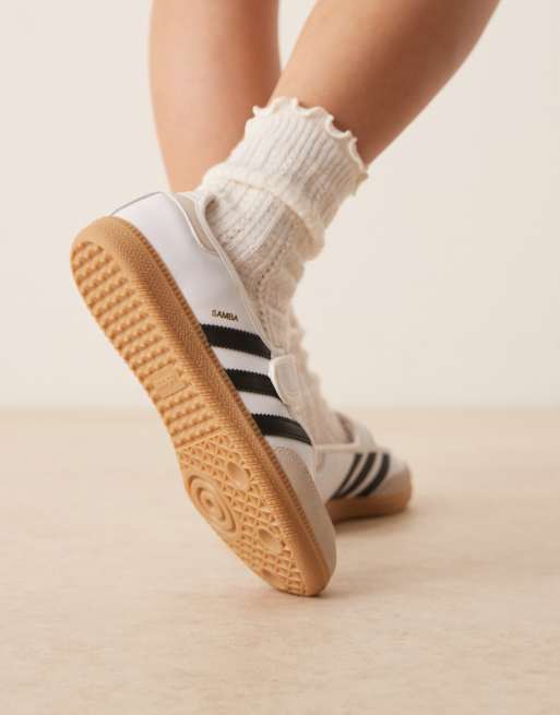 adidas Originals - Samba - Hvide og sorte Mary Jane-sneakers