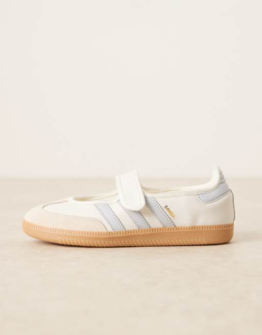 adidas Originals Samba Mary Jane trainers in white and blue