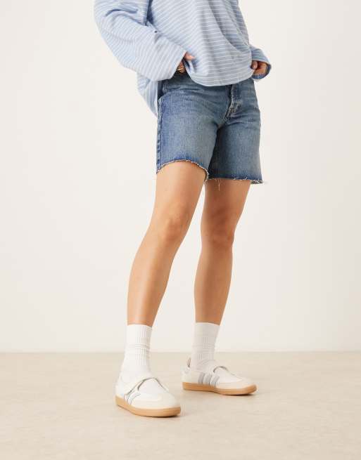 adidas Originals Samba Mary Jane trainers in white and blue