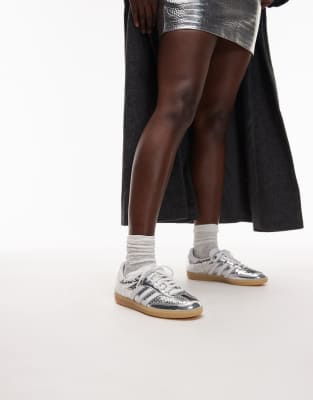 adidas Originals - Samba OG - Baskets avec imprimé croco - Argenté métallisé