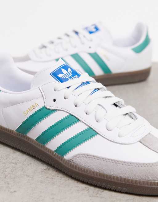 Adidas samba blanche store et verte