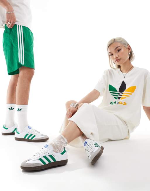 Adidas blanc vert best sale