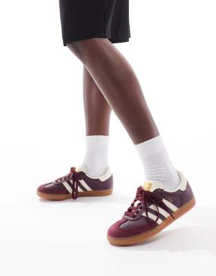 adidas Originals Samba OG trainers in burgundy and off white - ASOS Price Checker