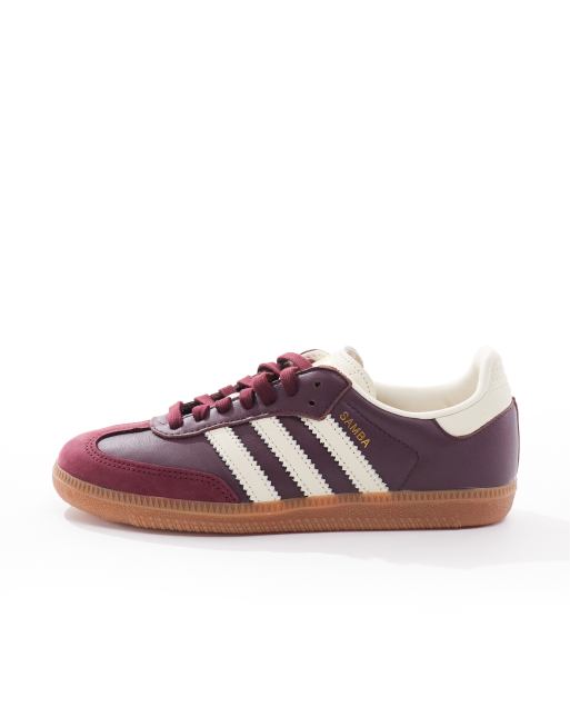 adidas Originals Samba OG Baskets Bordeaux et blanc casse