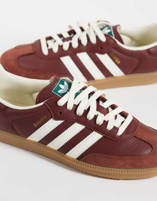 adidas Originals Samba OG baskets marron et blanc, 4 de 5