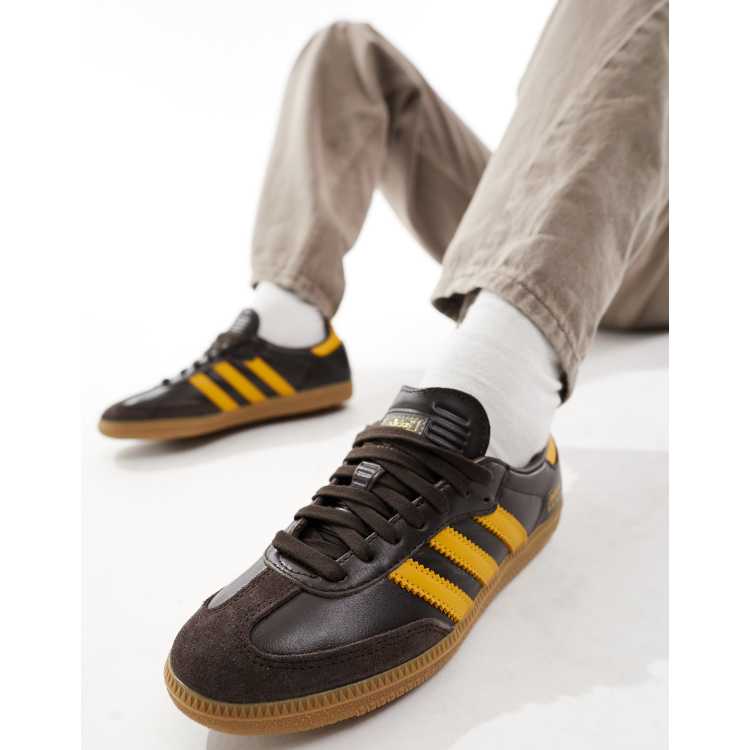 adidas Originals Samba OG Baskets Marron fonc et jaune ASOS