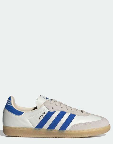 adidas Originals – Samba OG – Biało-niebieskie buty sportowe z gumową podeszwą - view 1