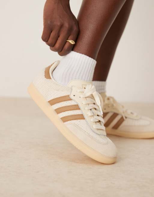 adidas Originals Samba OG Crochet trainers in cream and brown ASOS