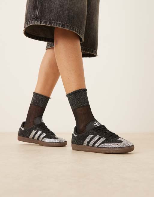 adidas Originals – Samba OG – Czarne buty sportowe ze strasami 
