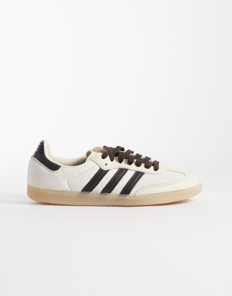 adidas Originals – Samba OG – Kremowo-brązowe buty sportowe z włosiem - view 1