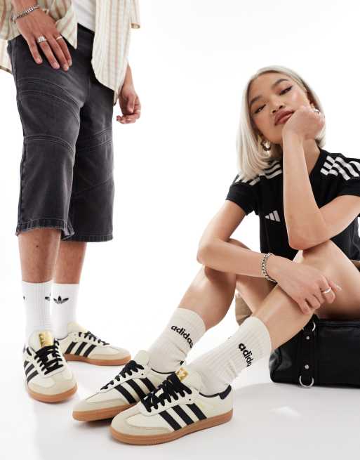 adidas Originals – Samba OG – Kremowo-czarne buty sportowe