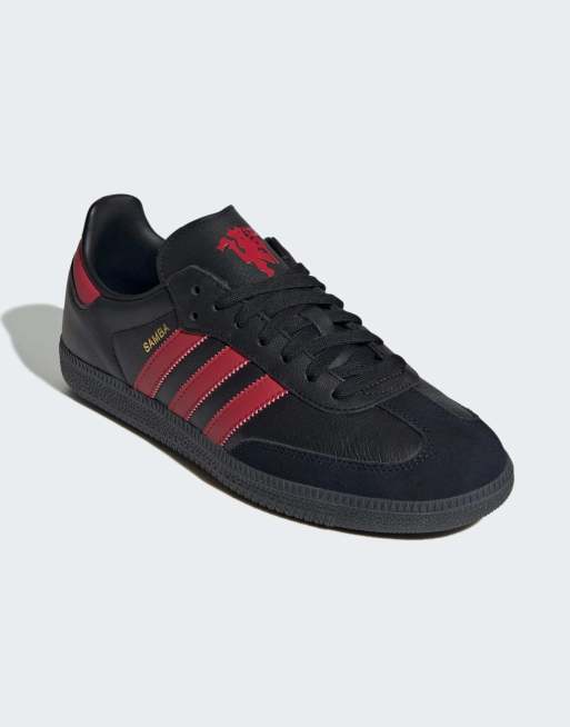 adidas Originals samba OG Manchester United trainers in black and red