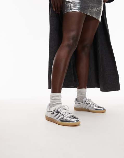 adidas Originals - Samba OG - Metallisk sølvfarvede sneakers med krokodillelook - view 1