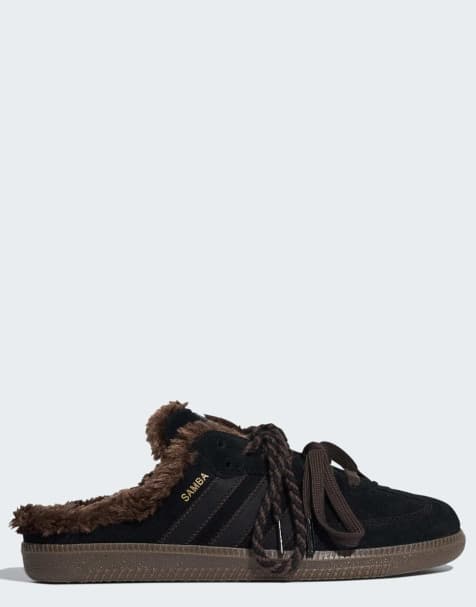 adidas Originals Samba OG mule trainers in black and brown - view 1