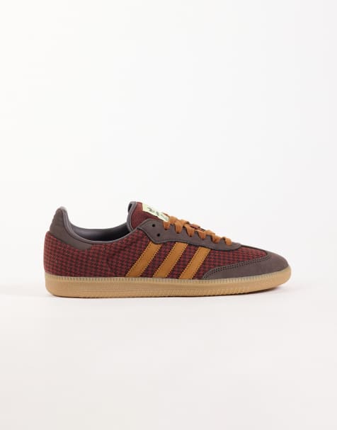 adidas Originals Samba OG plaid print sneakers in dusky bronze - view 1
