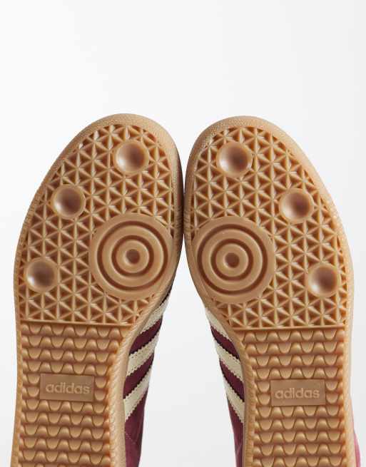 adidas Originals Samba OG Sneaker in Burgunderrot und Creme mit Craquelé-Effekt, 5 von 5