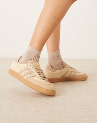 adidas Originals - Samba OG - Sneaker in Creme mit Web-Optik-Weiß