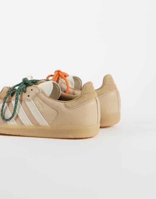 adidas Originals Samba OG Sneaker in Creme und Beige mit doppelten Schnürsenkeln, 3 von 5