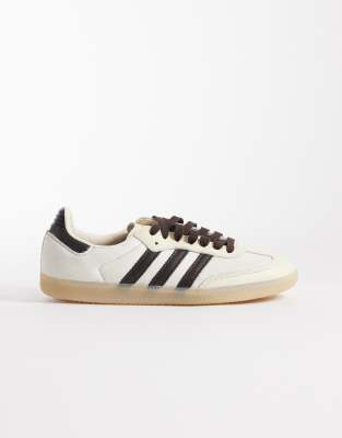 Originals - Samba OG - Sneaker in Creme und Braun mit Details in Ponyhaar-Optik-Neutral Neutral 41 1/3