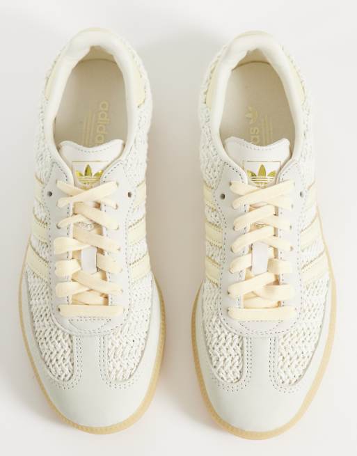 adidas Originals – Samba OG – Sneaker in Häkeloptik in Cremeweiß und Buttergelb , 2 von 5