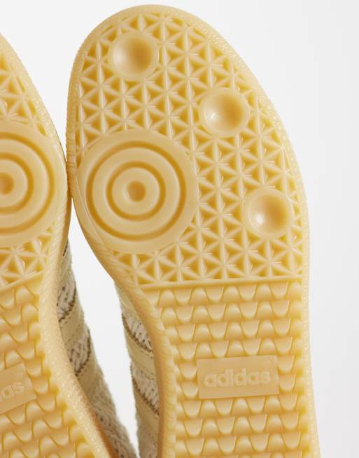 adidas Originals – Samba OG – Sneaker in Häkeloptik in Cremeweiß und Buttergelb , 3 von 5