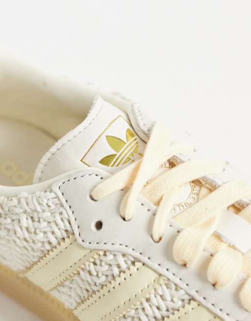 adidas Originals – Samba OG – Sneaker in Häkeloptik in Cremeweiß und Buttergelb , 5 von 5