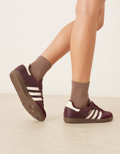 adidas Originals – Samba OG – Sneaker in Kastanienbraun mit Kroko-Optik , 3 von 5