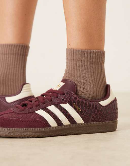 adidas Originals – Samba OG – Sneaker in Kastanienbraun mit Kroko-Optik , 4 von 5