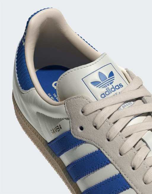 adidas Originals – Samba OG – Sneaker in Weiß und Blau mit Gummisohle, 2 von 5
