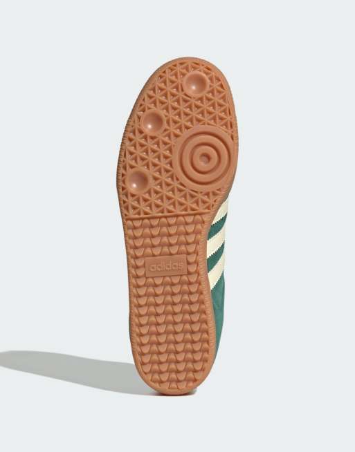 adidas Originals – Samba OG – Sneaker in Weiß und Grün mit Gummisohle, 4 von 5