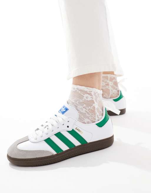 adidas Originals Samba OG Sneaker in WeiB und Grun ASOS