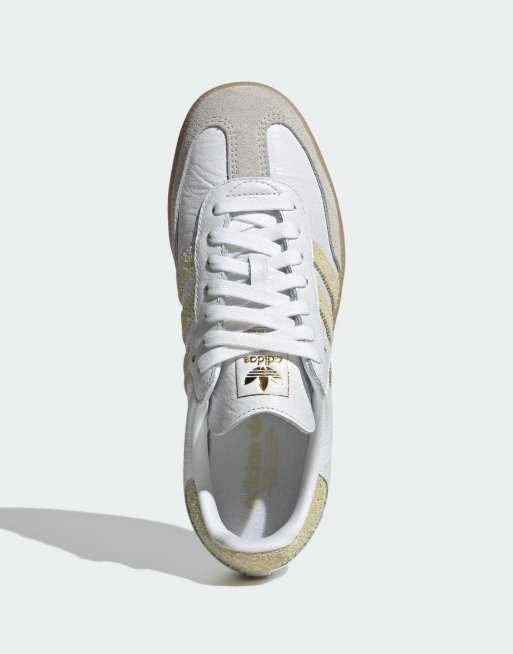 adidas Originals Samba OG Sneaker in Weiß und Hellgelb, 2 von 4