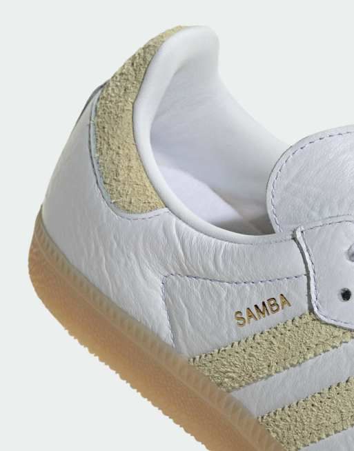 adidas Originals Samba OG Sneaker in Weiß und Hellgelb, 4 von 4