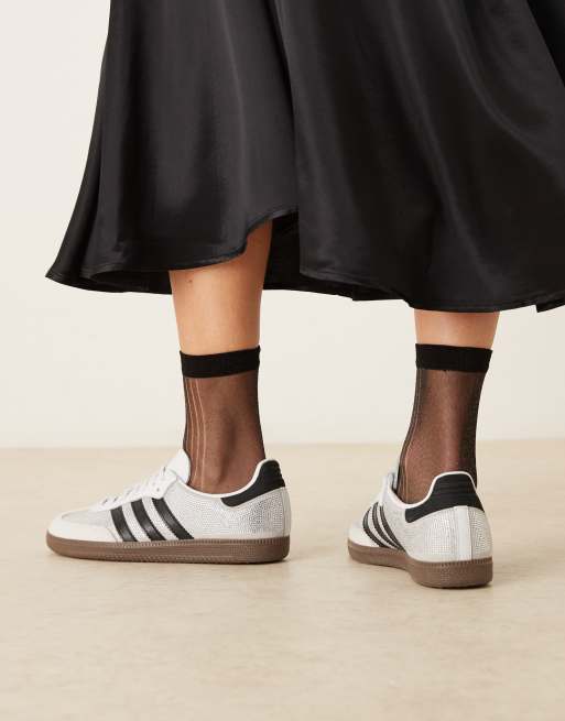 adidas Originals – Samba OG – Sneaker in Weiß und Schwarz mit Strassverzierung , 3 von 5