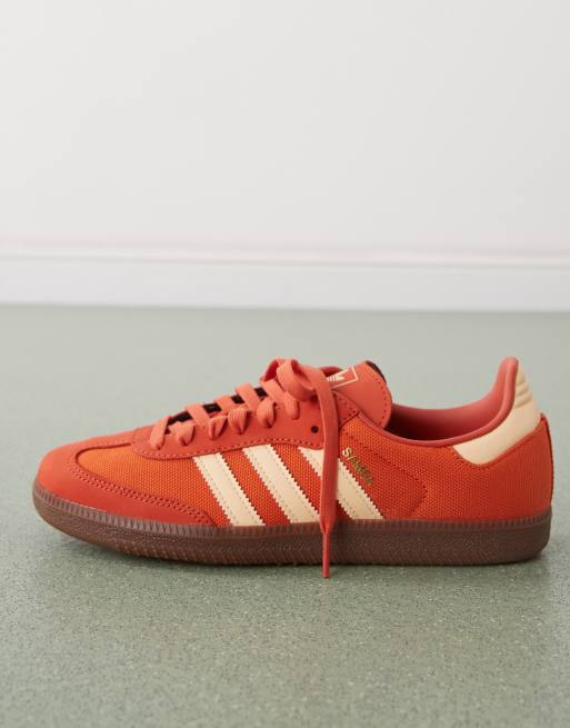 adidas Originals Samba OG sneaker with peach detail in orange
