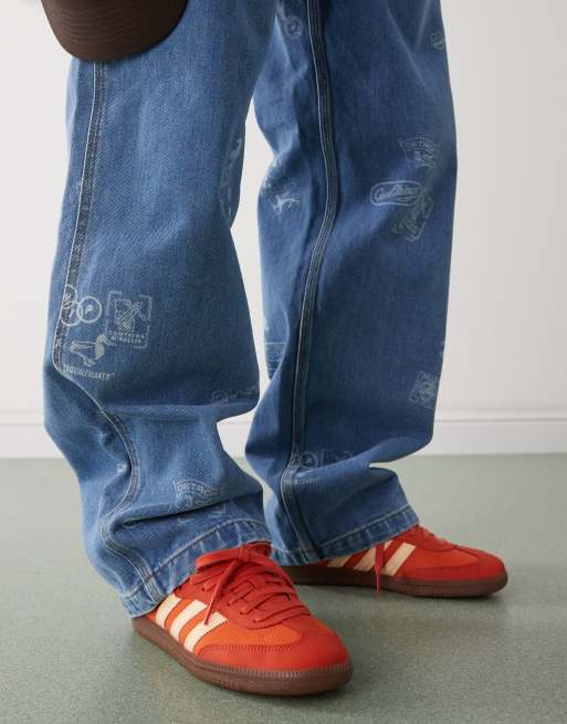 adidas Originals Samba OG sneaker with peach detail in orange | ASOS