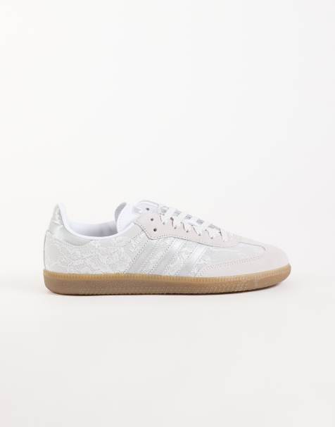 adidas Originals Samba OG sneakers bianche con dettagli in pizzo e crema - view 1