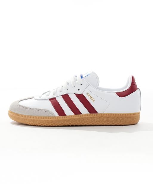 adidas Originals Samba OG Sneakers bianche e bordeaux ASOS