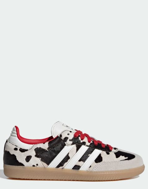 adidas Originals Samba OG sneakers con stampa mucca e lacci rossi - view 1