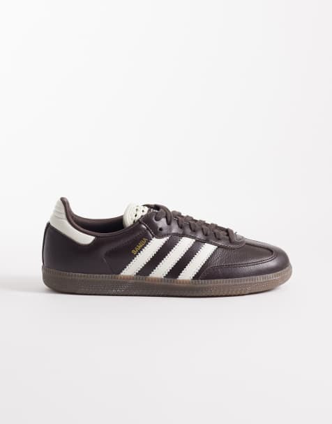 adidas Originals Samba OG sneakers i brun med hæklet pløs - view 1
