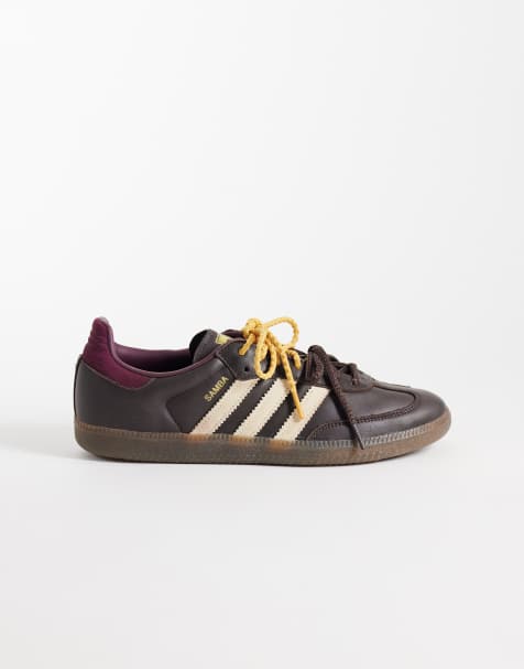 adidas Originals Samba OG sneakers i brun og creme med dobbelte snørebånd - view 1