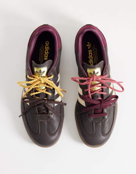 adidas Originals Samba OG sneakers i brunt och krämfärgat med dubbla snören - view 1